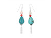Turquoise / Pearl / Red Coral Beaded Earring BDD-3-178