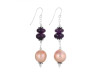 Biwa Pearl / Amethyst Beaded Earring BDD-3-179