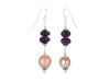 Biwa Pearl / Amethyst Beaded Earring BDD-3-179