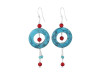 Stabilized Turquoise/CoralBeaded Earring BDD-3-41