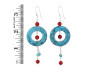 Stabilized Turquoise/CoralBeaded Earring BDD-3-41