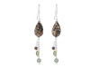 Rhyolite/Tourmaline/PrehniteBeaded Earring-2E BDD-3-46