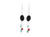 Black Onyx/Turquoise/CoralBeaded Earring-2E BDD-3-50