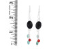 Black Onyx/Turquoise/CoralBeaded Earring-2E BDD-3-50
