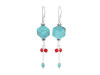 Stabilized Turquoise/CoralBeaded Earring BDD-3-55