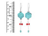 Stabilized Turquoise/CoralBeaded Earring BDD-3-55
