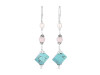 Stabilised Turquoise/Rose Quartz/Pearl Beaded Earring BDD-3-56