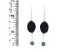 Black Onyx/TurquoiseBeaded Earring-2E BDD-3-61