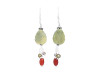 Green Jasper/Red Onyx Beaded Earring-2E BDD-3-63