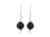 Black Sunstone/Beaded Earring-2E BDD-3-86