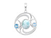 Close Out Larimar & Blue Topaz & White Topaz Pendant LAR-CO-RDP-311.