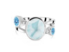 Close Out Larimar Blue Topaz & White Topaz Ring LAR-CO-RDR-269.