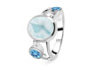 Close Out Larimar Blue Topaz & White Topaz Ring LAR-CO-RDR-269.