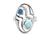 Close Out Larimar & Blue Topaz & White Topaz Ring LAR-CO-RDR-293.