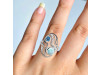 Close Out Larimar & Blue Topaz & White Topaz Ring LAR-CO-RDR-293.