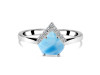 Larimar & White Topaz Ring LAR-RDR-1631.