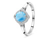 Larimar & White Topaz Ring LAR-RDR-1744.
