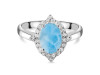 Larimar & White Topaz Ring LAR-RDR-1745.