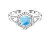 Larimar & White Topaz Ring LAR-RDR-1800.