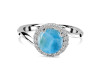 Larimar & White Topaz Ring LAR-RDR-1801.