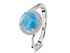 Larimar & White Topaz Ring LAR-RDR-1801.