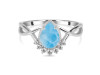 Larimar & White Topaz Ring LAR-RDR-1930.