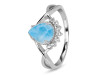 Larimar & White Topaz Ring LAR-RDR-1930.