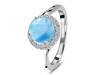 Larimar & White Topaz Ring LAR-RDR-207.