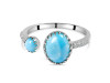 Larimar & White Topaz Ring LAR-RDR-229.