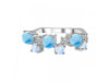 Larimar & Moonstone & White Topaz Ring LAR-RDR-4006.