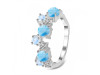 Larimar & Moonstone & White Topaz Ring LAR-RDR-4006.