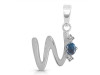 Labradorite & White Topaz Alphabet W Pendant LBD-RDA-23.