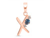 Labradorite & White Topaz Alphabet X Pendant LBD-RDA-24.