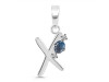 Labradorite & White Topaz Alphabet X Pendant LBD-RDA-24.