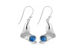 Labradorite & White Topaz Whale Tail Earring LBD-RUE-10.