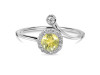 Lemon Quartz & White Topaz Ring LEM-RDR-2261.