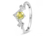 Lemon Quartz & White Topaz Ring LEM-RDR-2296.