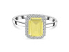 Lemon Quartz & White Topaz Ring LEM-RDR-2302.