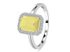 Lemon Quartz & White Topaz Ring LEM-RDR-2302.