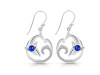 Lapis & White Topaz Dolphin & Waves Earring LLP-RUE-20.