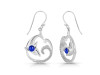 Lapis & White Topaz Dolphin & Waves Earring LLP-RUE-20.