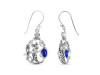 Lapis & White Topaz Mermaid & Turtle Earring LLP-RUE-67.