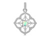 Opal & White Topaz Pendant OPL-RDP-797-CZ-LOOP.