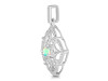 Opal & White Topaz Pendant OPL-RDP-797-CZ-LOOP.