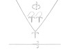 Aries Zodiac Plain Silver Jewelry Set PS-RDR-3098/RDE-1497/RDB-182/RDC-20.