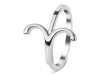 Aries Zodiac Plain Silver Jewelry Set PS-RDR-3098/RDE-1497/RDB-182/RDC-20.