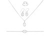 Cancer Zodiac Plain Silver Jewelry Set PS-RDR-3092/RDE-1500/RDB-185/RDC-23.