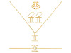 Gemini Zodiac Plain Silver Jewelry Set PS-RDR-3091/RDE-1499/RDB-184/RDC-22.