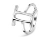 Gemini Zodiac Plain Silver Jewelry Set PS-RDR-3091/RDE-1499/RDB-184/RDC-22.