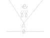 Leo Zodiac Plain Silver Jewelry Set PS-RDR-3093/RDE-1501/RDB-186/RDC-24.
